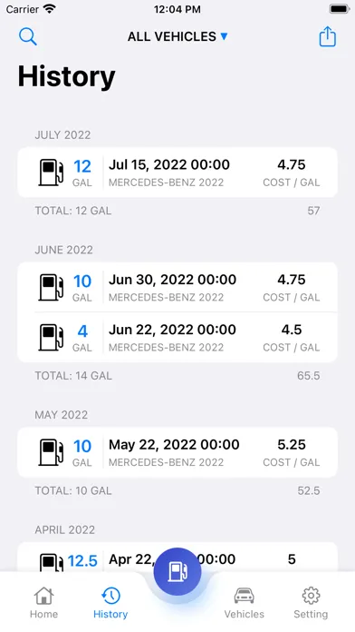Captures d'écran de Refuel - Fuel Expense Tracker