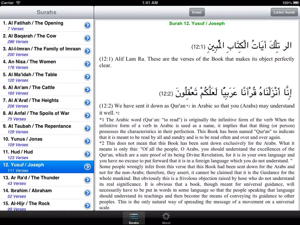 Capturas de pantalla de Holy Quran English iPad 