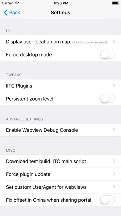Tangkapan skrin IITC-Mobile