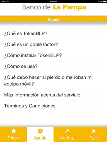 Screenshot di TokenBLP iPad 