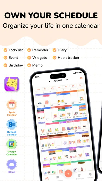 Zrzuty ekranu Cute Calendar : Agenda Planner