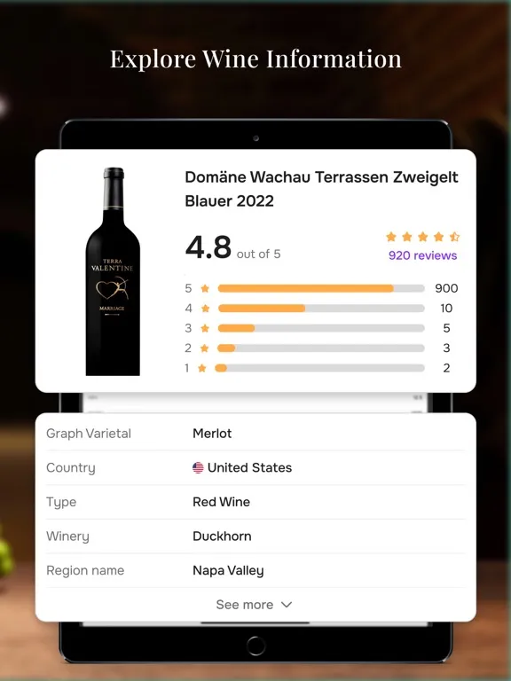 Zrzuty ekranu Wine Identifier Wine Scanner iPad 