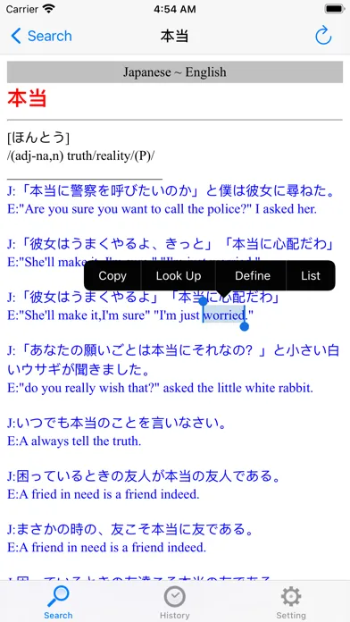 Ảnh chụp màn hình của JapanDict2