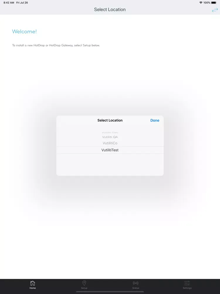 Tangkapan layar Vutiliti Link iPad 