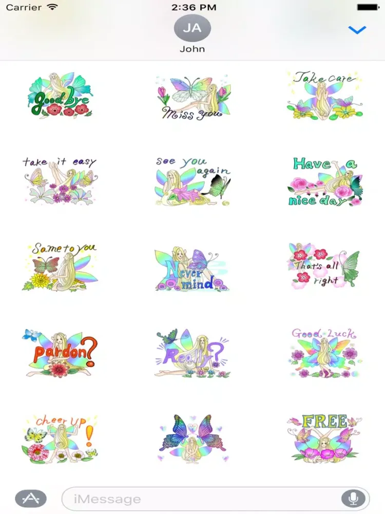 Butterfly-Fairy Sticker iPad  스크린샷