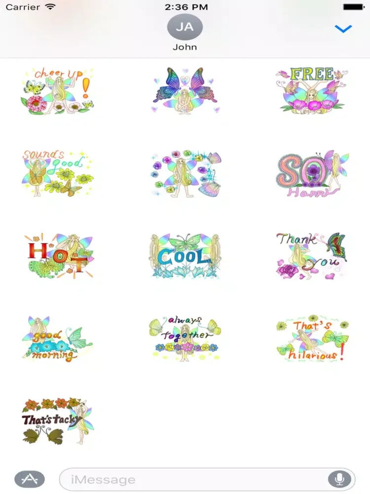 Butterfly-Fairy Sticker iPad  스크린샷