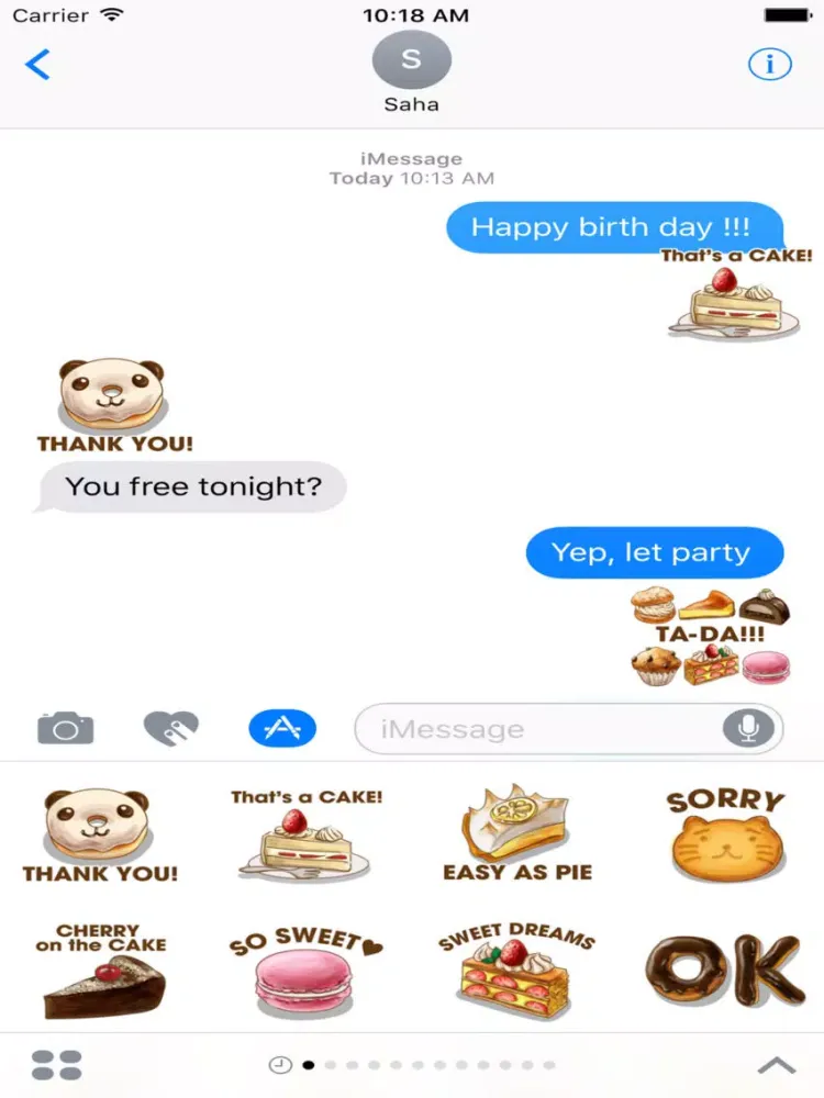 Cake Jokes Animated Stickers iPad  Screenshots