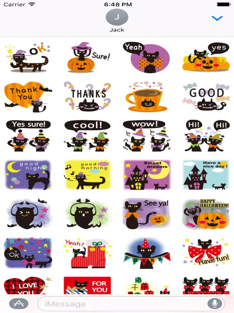 Capturas de pantalla de Scary Cat Halloween Stickers iPad 