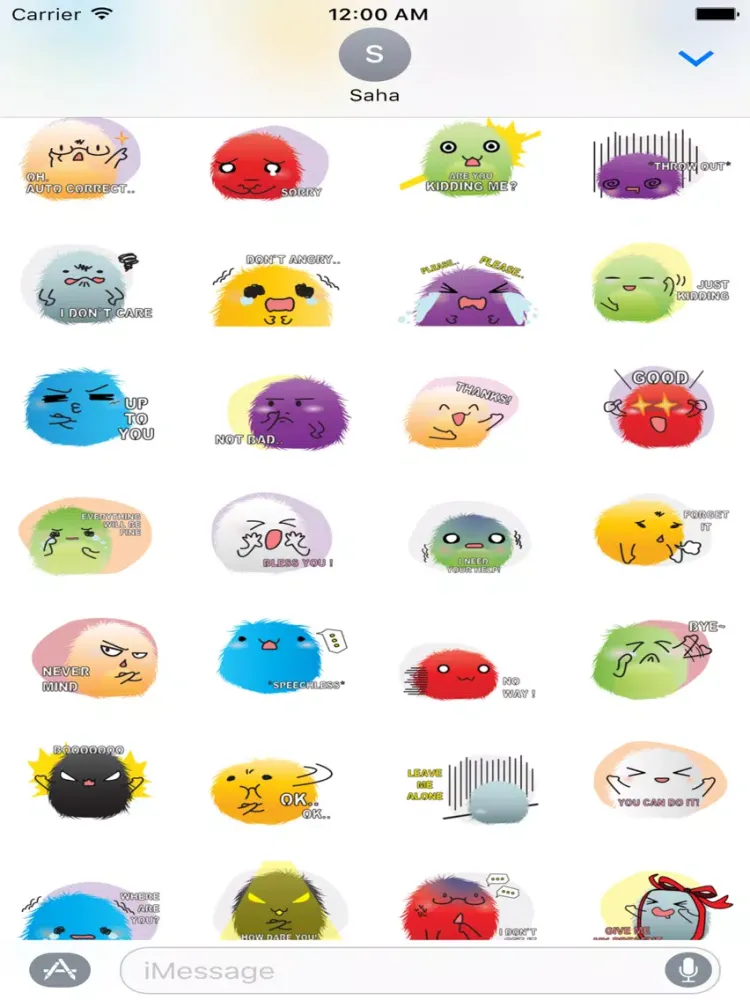 Colorful Furball Stickers for iMessage iPad  Ekran Görüntüleri