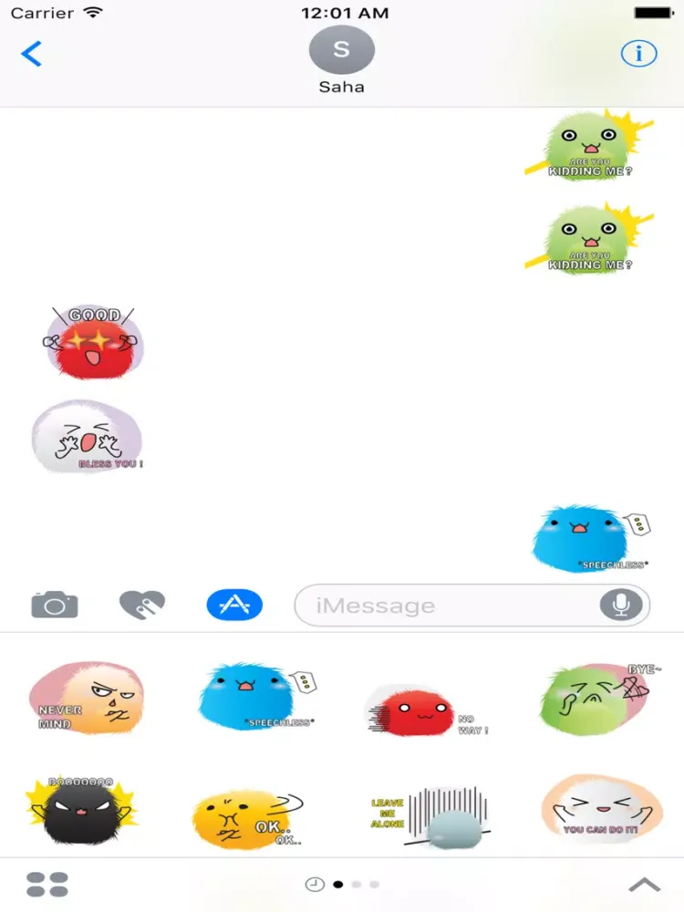 Colorful Furball Stickers for iMessage iPad  Ekran Görüntüleri