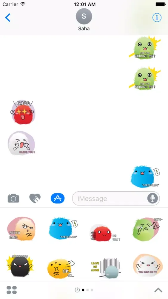 Colorful Furball Stickers for iMessage Ekran Görüntüleri