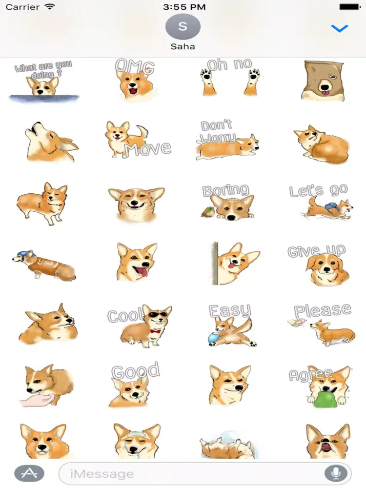 Capturas de tela do Corgi Dog Sticker iPad 