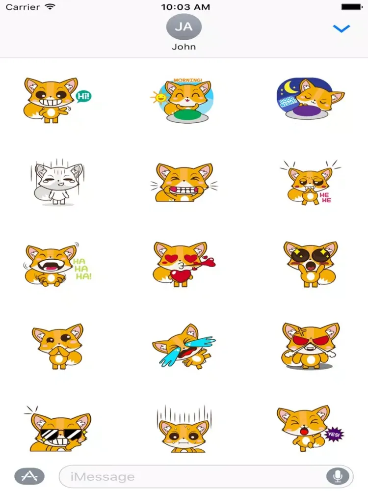 Cute Fox Sticker For iMessages iPad  Screenshots
