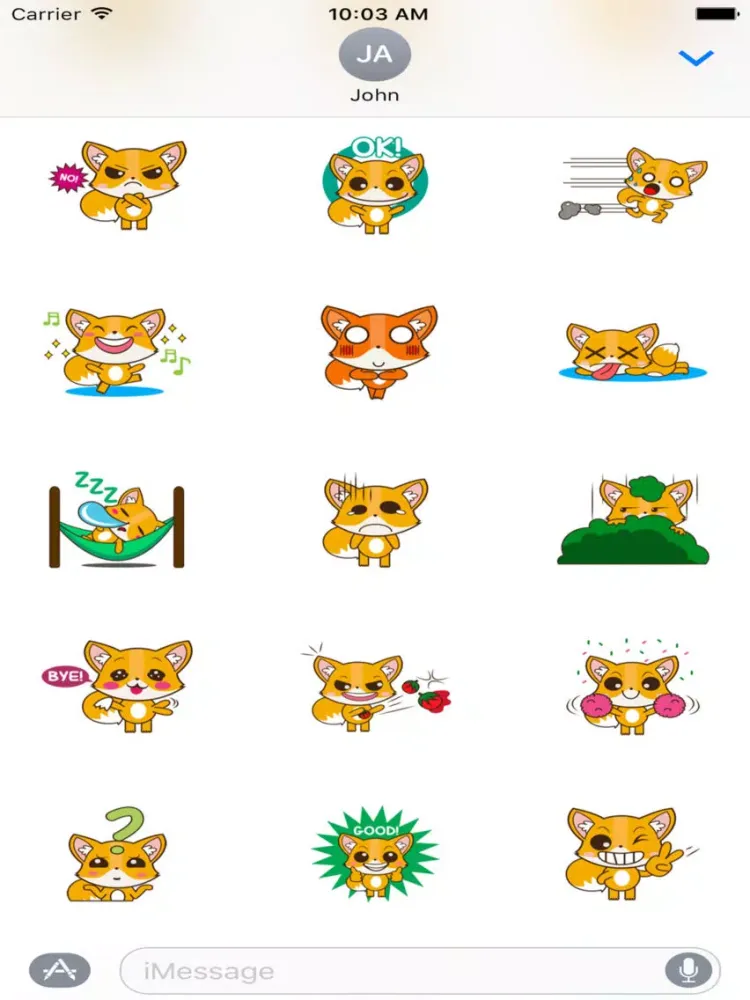 Cute Fox Sticker For iMessages iPad  Screenshots