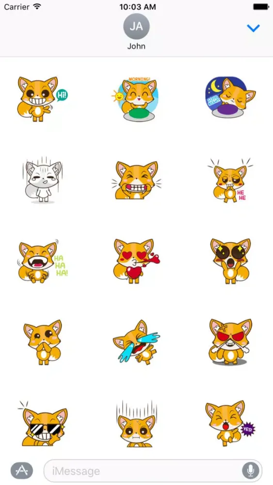 Cute Fox Sticker For iMessages Screenshots