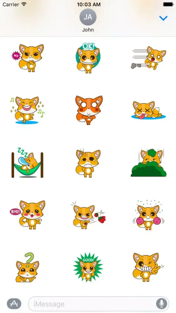 Cute Fox Sticker For iMessages Screenshots