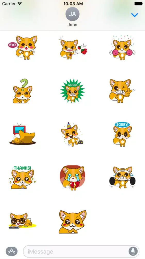 Cute Fox Sticker For iMessages Screenshots