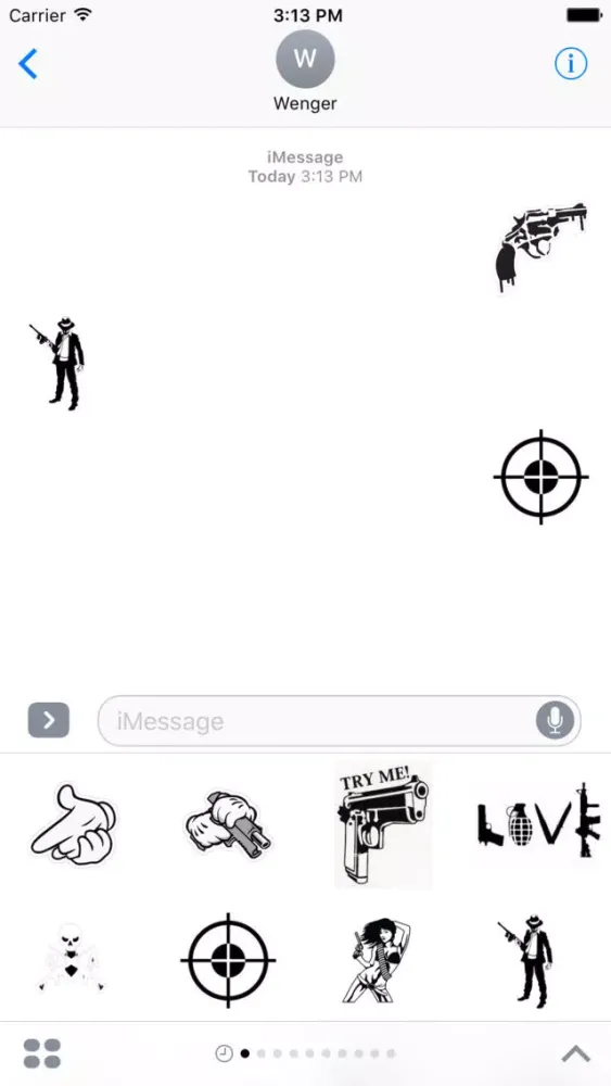 Tangkapan layar Gun Moji Stickers