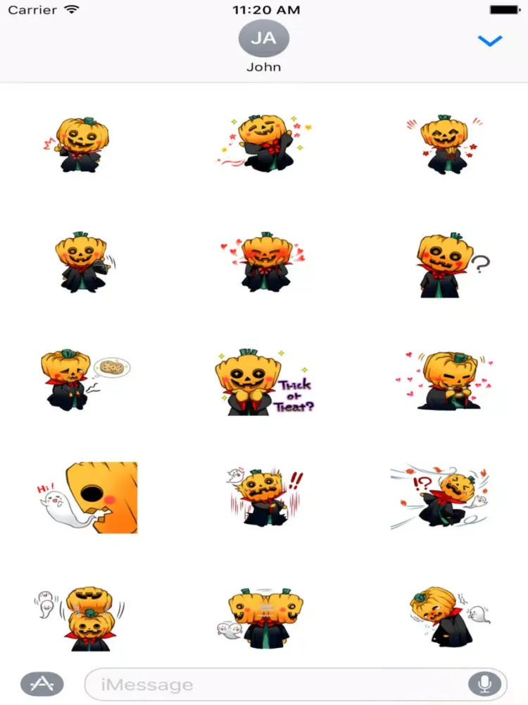Tangkapan layar Pumpkin Man Halloween Sticker iPad 