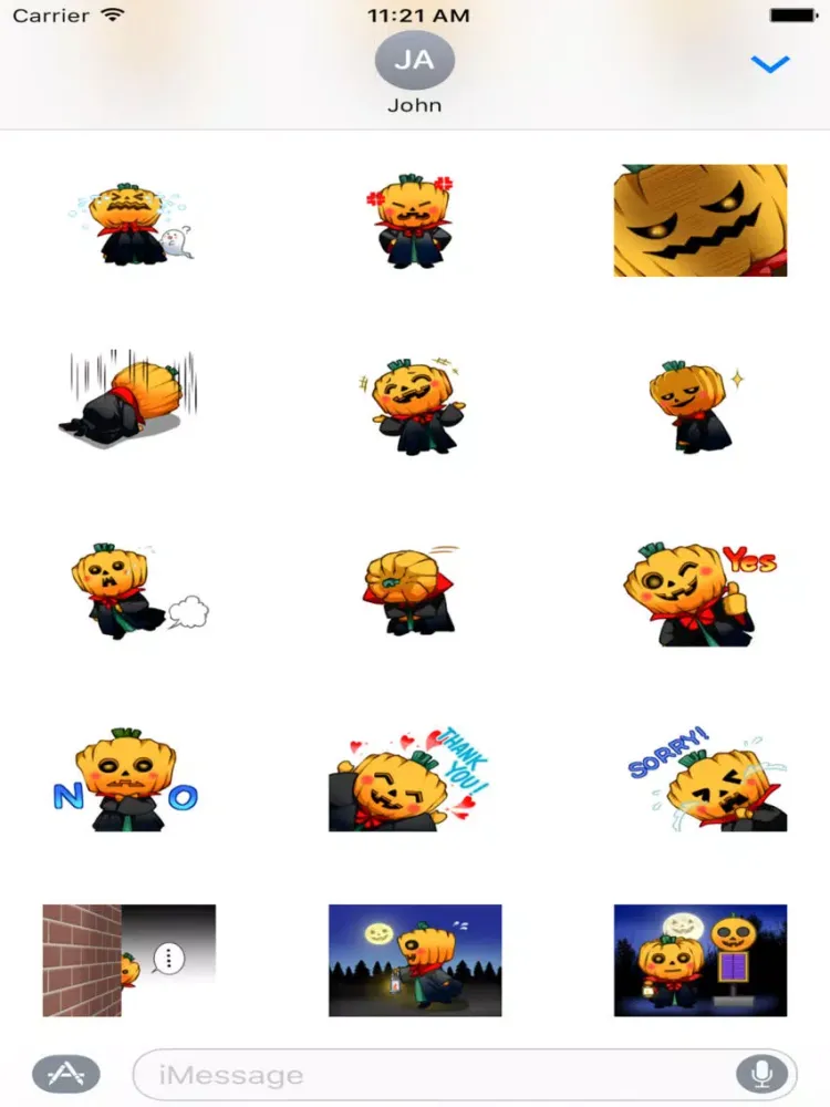 Tangkapan layar Pumpkin Man Halloween Sticker iPad 
