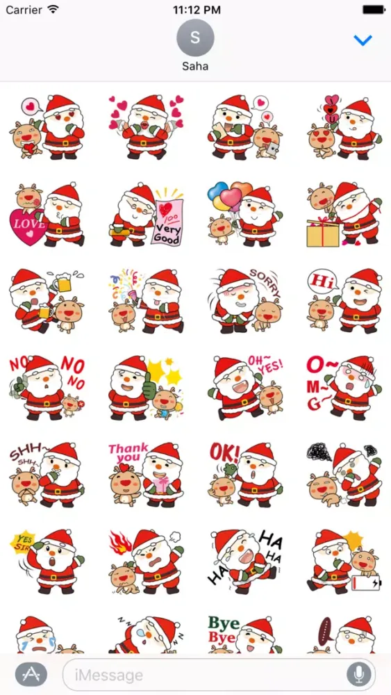 Capturas de tela do Merry Xmas Stickers for iMessage