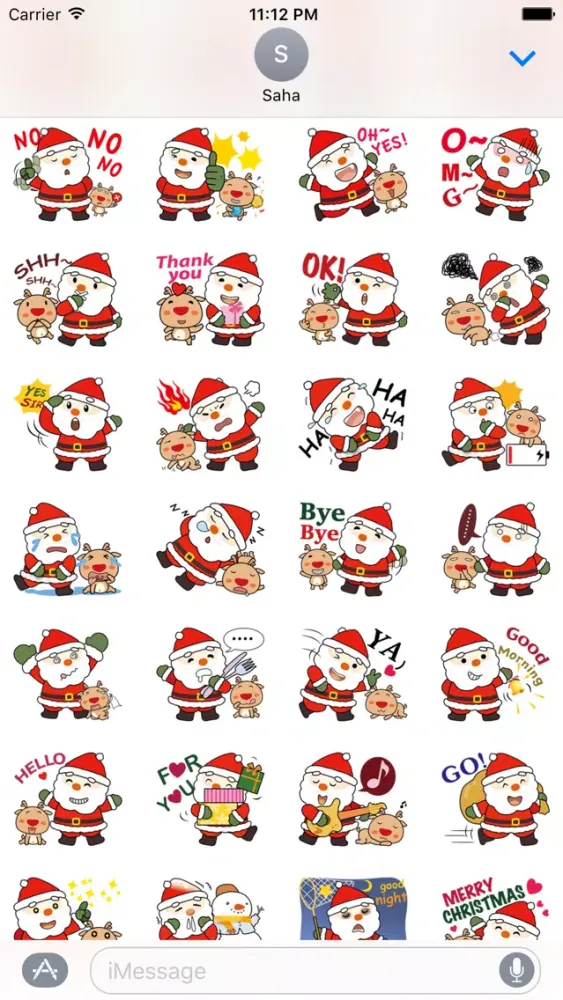 Capturas de tela do Merry Xmas Stickers for iMessage
