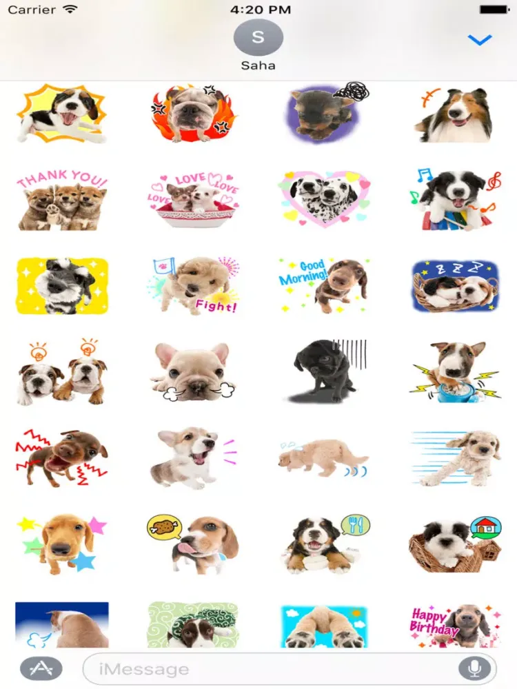 ภาพหน้าจอของ Happy Dog Stickers iPad 