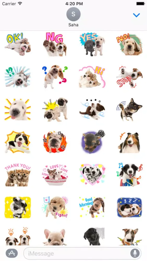 ภาพหน้าจอของ Happy Dog Stickers
