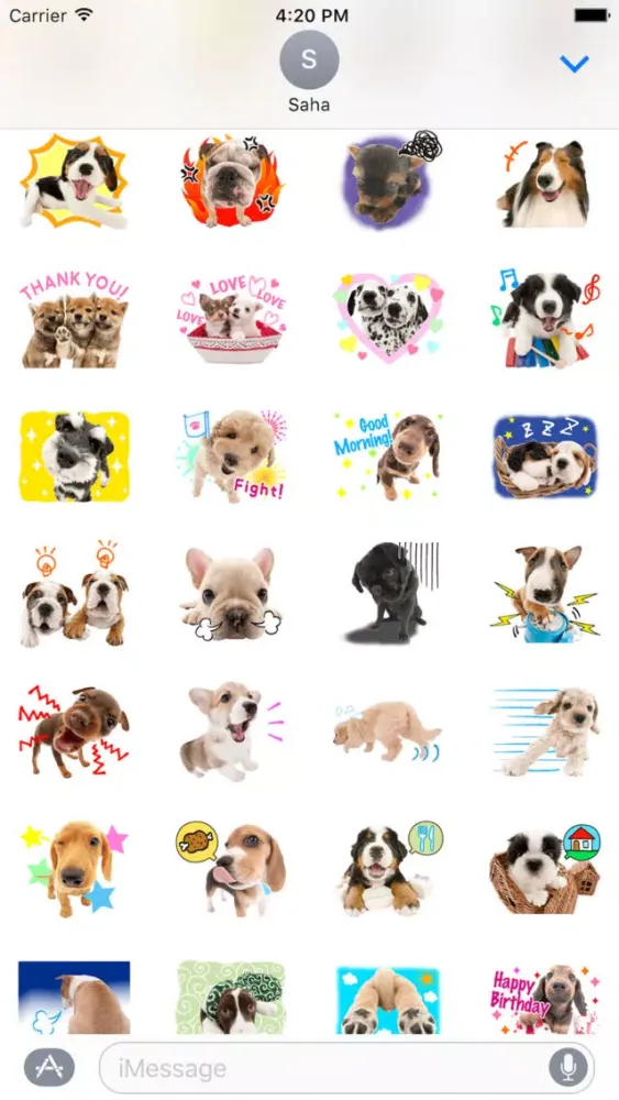 ภาพหน้าจอของ Happy Dog Stickers