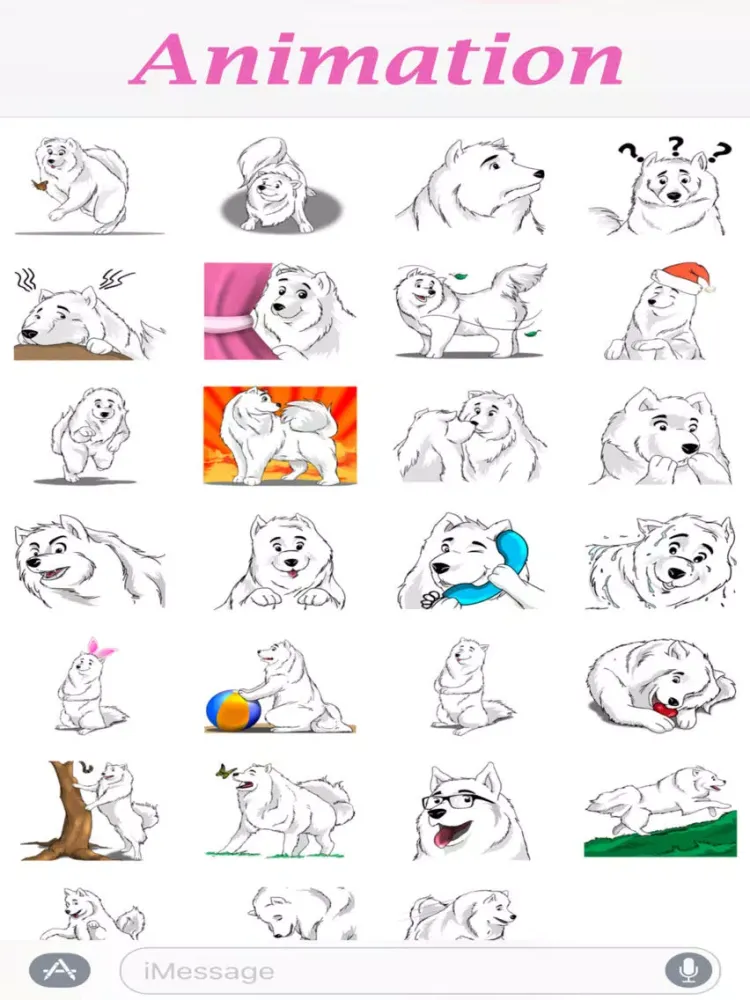 Husky Dog - Cute snow dog for iMessage iPad 应用截图
