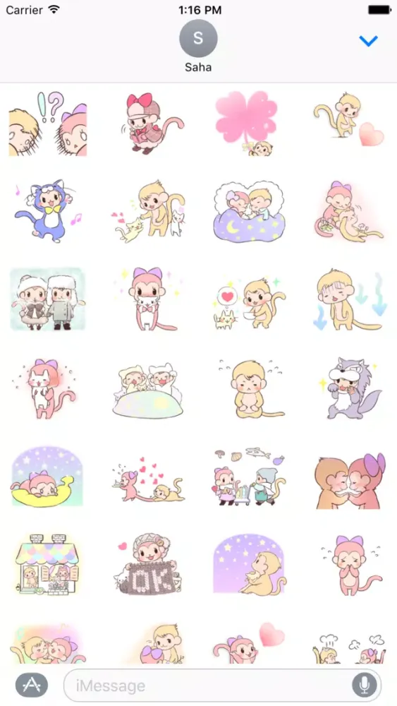 Lovely Monkey Stickers स्क्रीनशॉट
