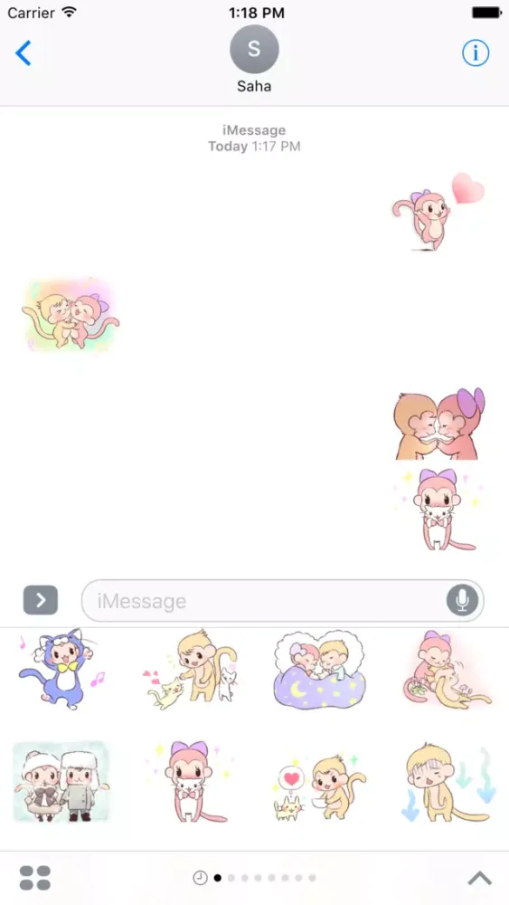 Lovely Monkey Stickers स्क्रीनशॉट