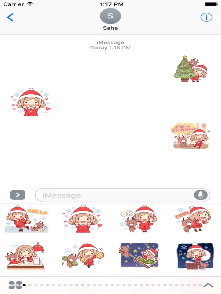 Merry Christmas Stickers for Girl iPad 应用截图