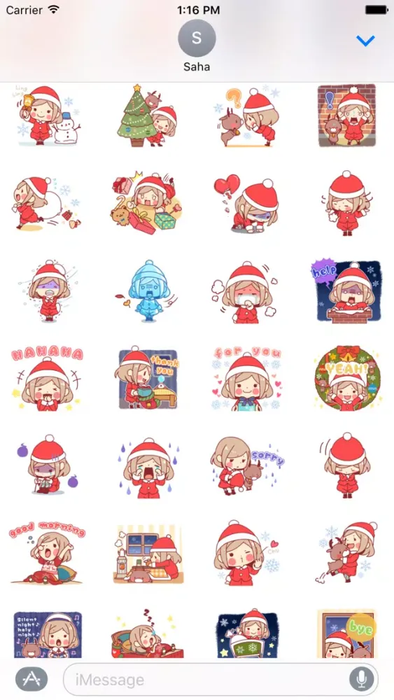 Merry Christmas Stickers for Girl应用截图