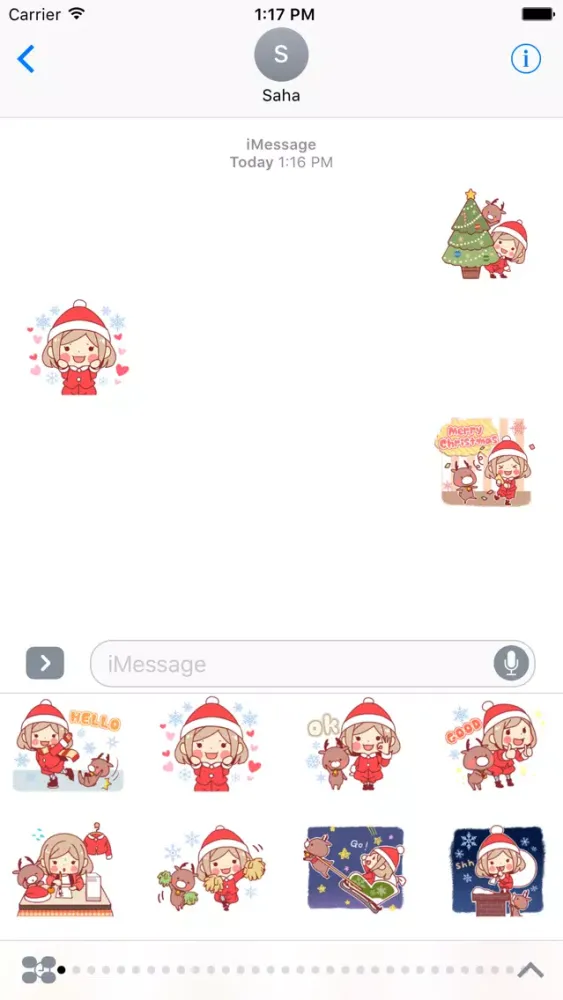 Merry Christmas Stickers for Girl应用截图