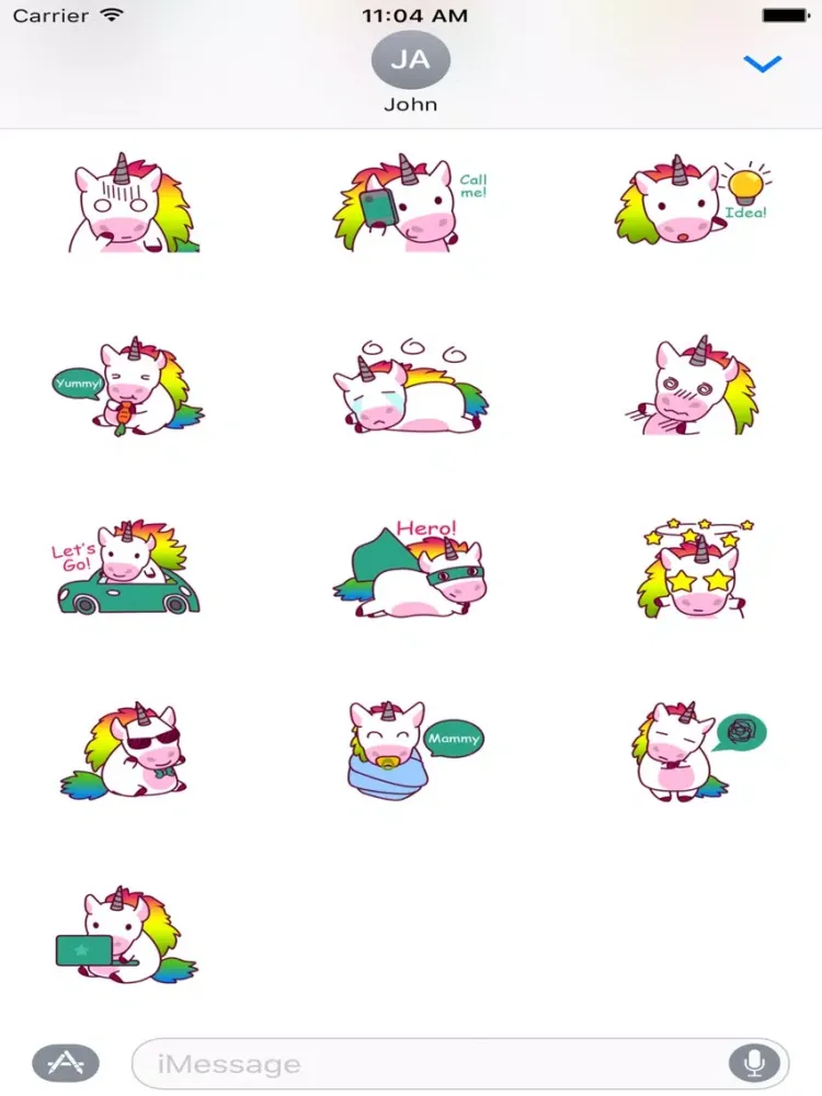 Ảnh chụp màn hình của Rainbow Unicorn Cute Sticker iPad 