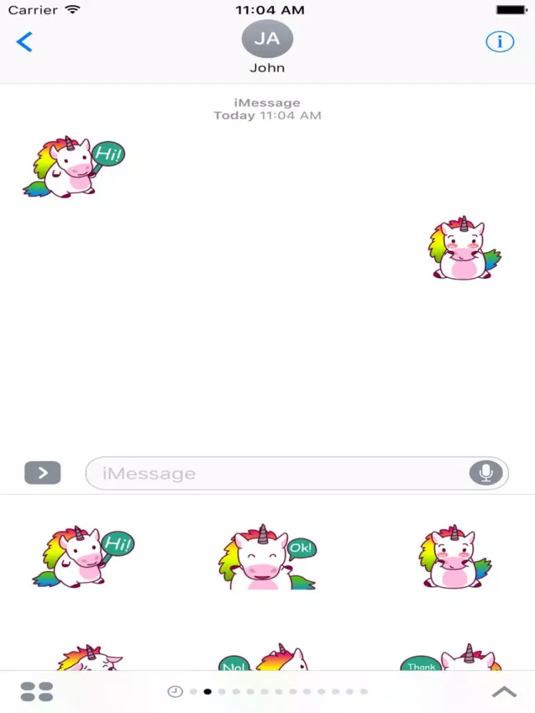 Ảnh chụp màn hình của Rainbow Unicorn Cute Sticker iPad 