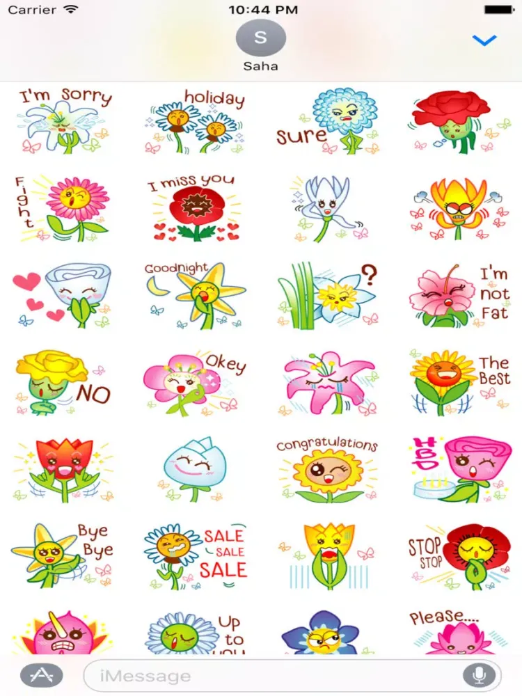 ภาพหน้าจอของ Say It With Flower Stickers iPad 