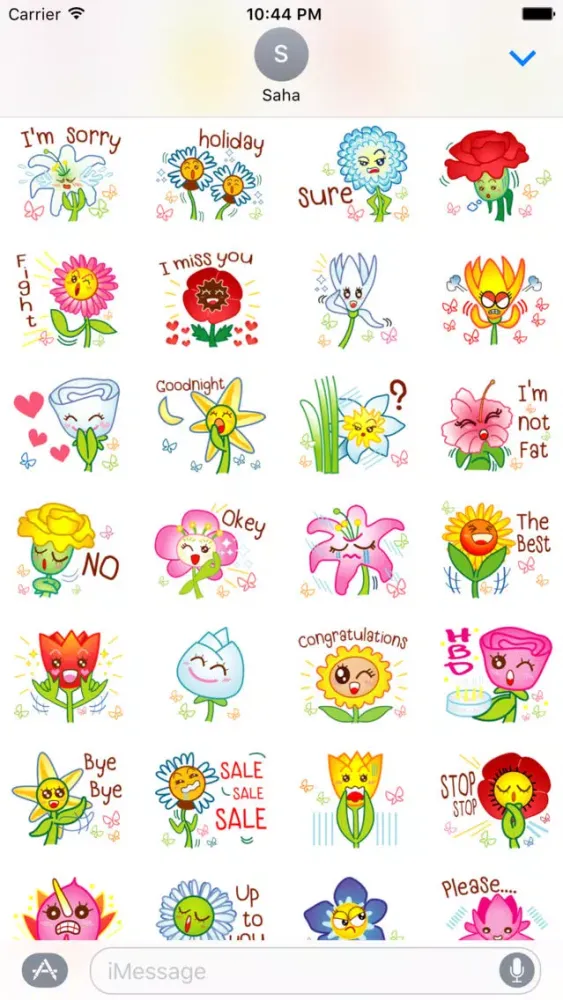 ภาพหน้าจอของ Say It With Flower Stickers
