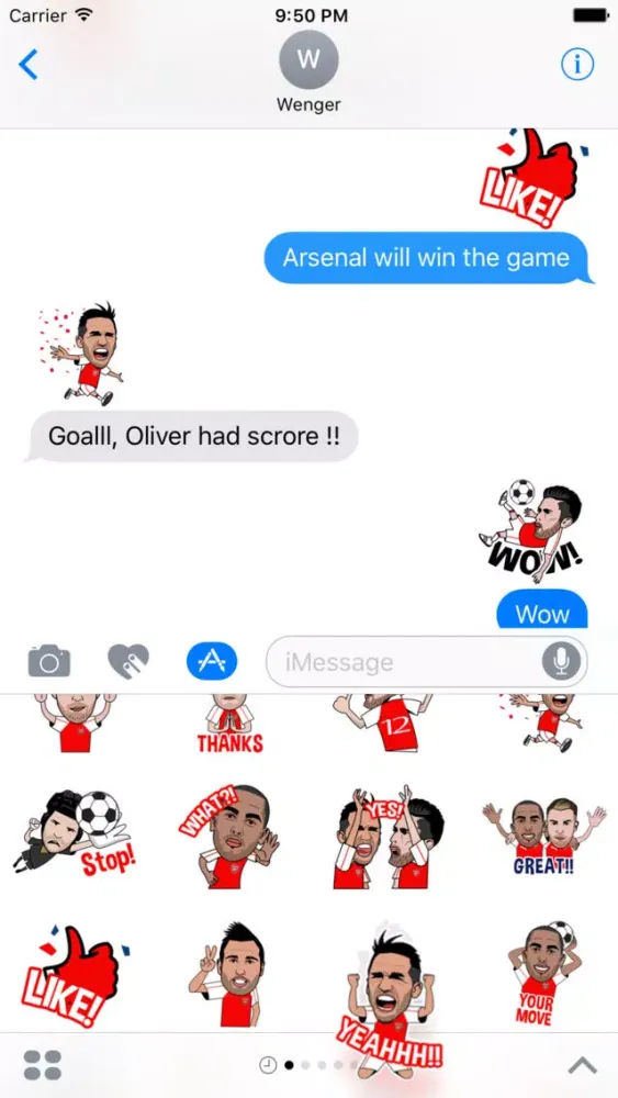 The Gunner Stickers Football スクリーンショット