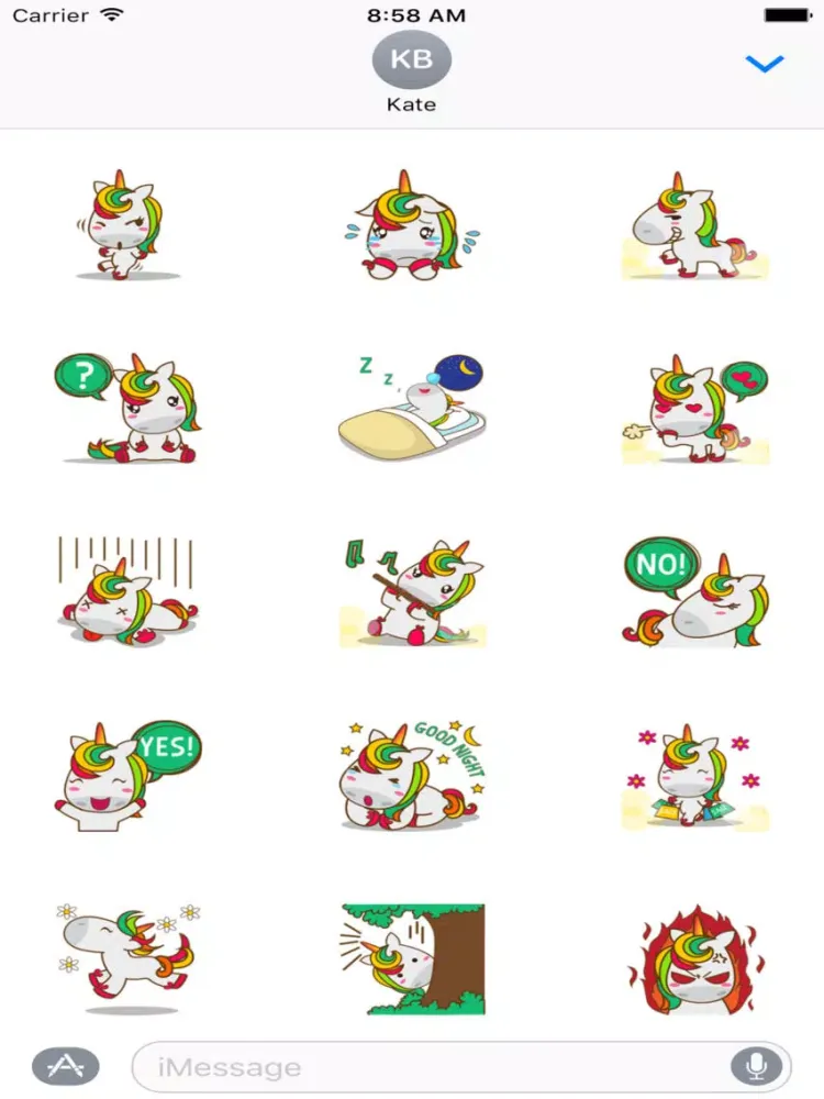 Unicorn Sweet And Cute Sticker For iMessages iPad  سکرین شاٹس