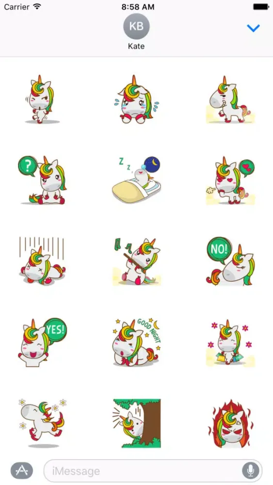 Unicorn Sweet And Cute Sticker For iMessages سکرین شاٹس