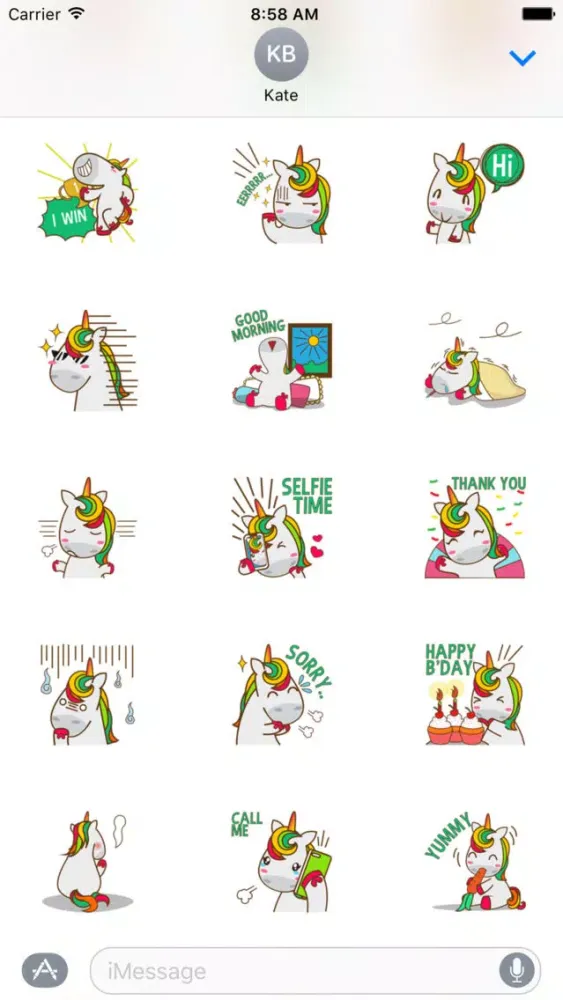 Unicorn Sweet And Cute Sticker For iMessages سکرین شاٹس