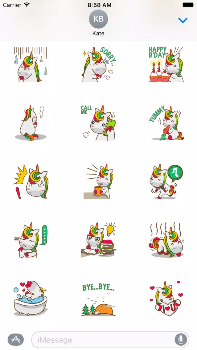 Tangkapan skrin Unicorn Sweet And Cute Sticker For iMessages