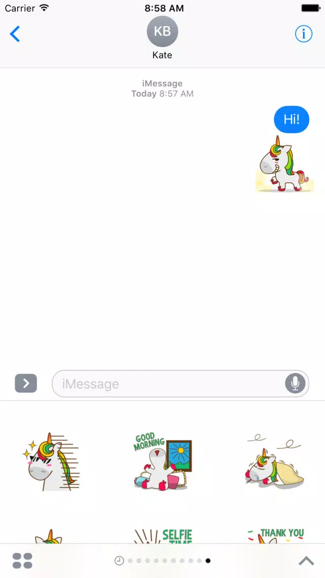 Tangkapan skrin Unicorn Sweet And Cute Sticker For iMessages