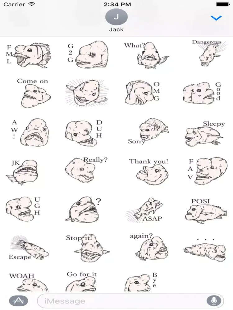 Unpleasant Fish Stickers iMessage iPad  স্ক্রিনশট