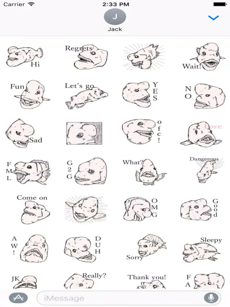 Unpleasant Fish Stickers iMessage iPad  স্ক্রিনশট