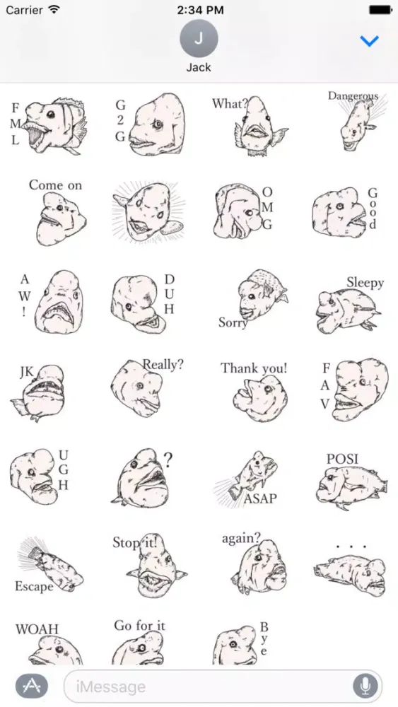 Unpleasant Fish Stickers iMessage স্ক্রিনশট