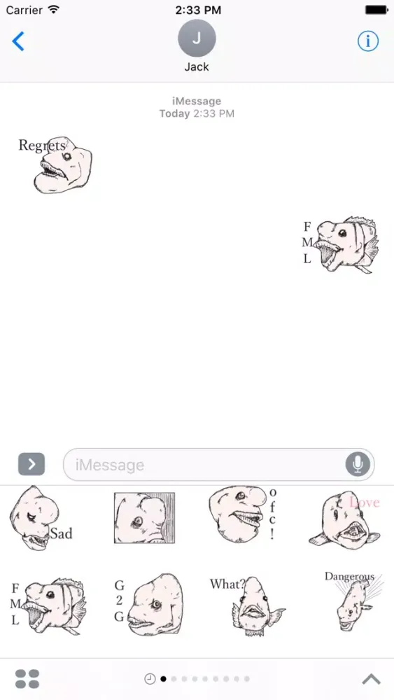 Unpleasant Fish Stickers iMessage স্ক্রিনশট
