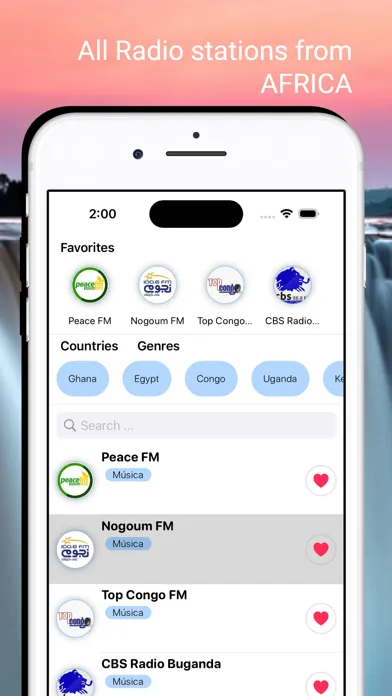 Capturas de tela do African Radio Stations Live